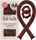 Kitsch Satin Heatless Curls Overnight Set - Chocolate by Kitsch