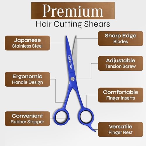 Facón Hair Cutting Scissors - Professional Hair Scissors 6.5 Inch Razor Edge Barber Shears Salon Hair Cutting Shears - Japanese Stainless Steel - Precision Cutting Premium Shears for Men, Women & Kids - Image 6