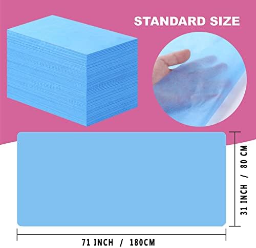 Disposable Bed Sheets 200 Pcs 31" x 71" Massage Table Sheets Non Woven Fabric SPA Bed Cover Breathable for Massage Beauty Tattoos(Blue) - Image 4