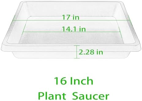 16 Inch 2 Pack Square Plant Saucer, Plant Saucers for Indoors, Large Heavy Duty Plastic Flower Plant Trays for Pots, Under Plant Water Catcher Tray for Potted Plants Outdoors (16"-Black) - Image 2