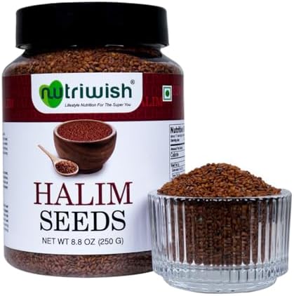 Nutriwish Halim Seeds (Aliv/Garden Cress Seeds), 250 g | Nutrient-Rich Superfood Seeds for Eating | Perfect for Salads, Soups, Smoothies, Baking, Protein Snacks & Everyday Wellness Nutrition by Nutriwish