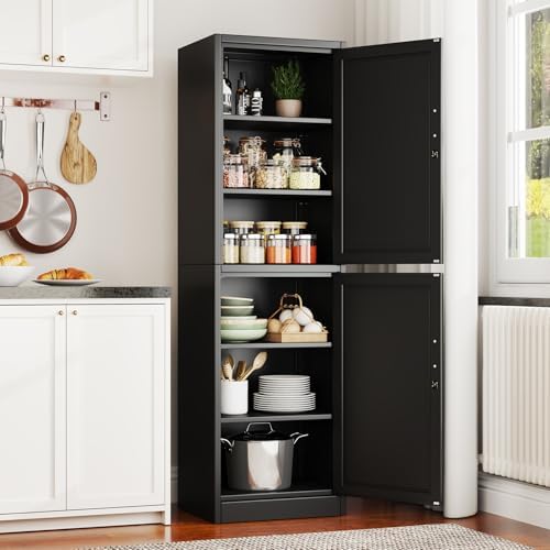 pozdeg 67" Black Lockable Tall Narrow Metal Storage Cabinet - Image 5