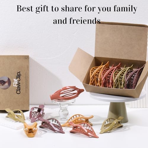 8 Pack Glossy Flat Hair Clips for Women – Large No-Slip Claw Barrettes in Mustard, Orange, Rust Red & Plum, Shiny Finish Strong Hold for Thick & Thin Hair - Image 7