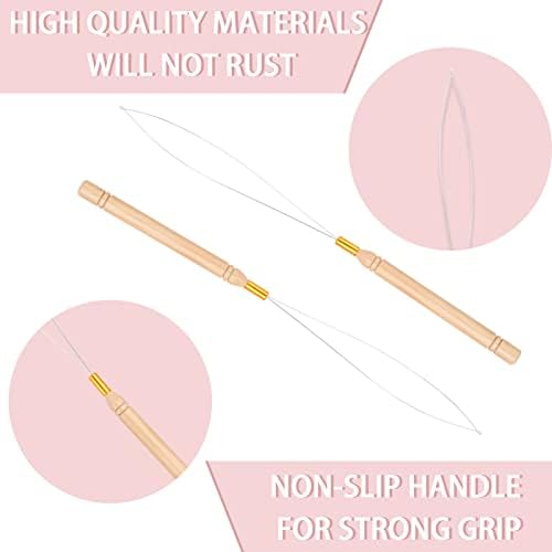 Vlasy 3PCS Hair Extension Tools Loop Needle Threader Hair Beader Tool - Image 3