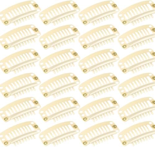 WILLBOND 30 Pcs Wig Clips Hair Extensions, 9-Teeth 32 Mm, Beige by Willbond+Technology+Limited