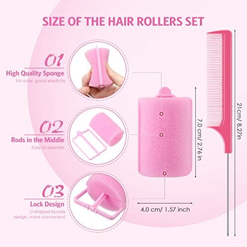 Syhood 48 Pcs Foam Hair Rollers, Sponge Rollers Bulk, Pink, 1.57 inch - Image 2