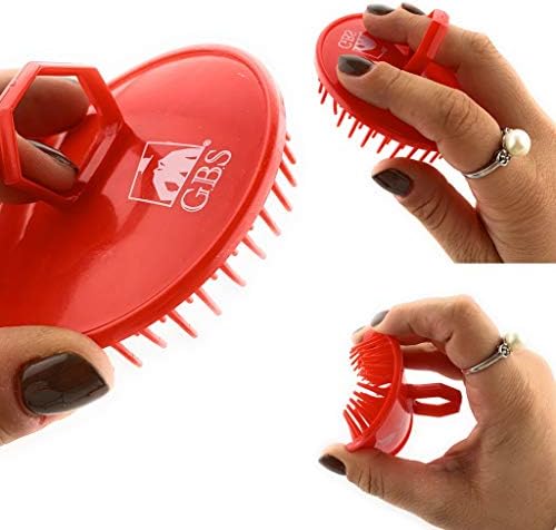 G.B.S Shampoo Scalp Massage Brush, Grooming Travel Effortless Glide Fine Tooth Durable Material, Pack of 6, Red - Image 4
