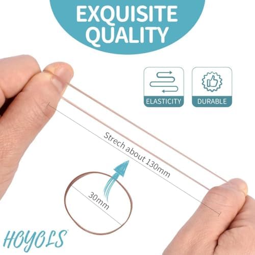 HOYOLS Brown Elastic Hair Ties, 1500 Pcs Mini Rubber Bands - Image 2