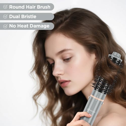 5 in 1 Blow Dryer Brush IG INGLAM MegaAir Hair Styler Brushless Hair Dryer Brush Left/Right Air Auto-Wrap Curler Hot Air Brush Negative Ions No Heat Damage Frizz-Free Drying Curling Straightening,Gary - Image 5