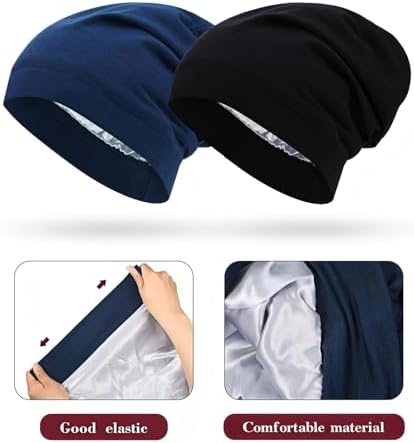 SATINIOR 4 Pcs Satin Lined Sleep Cap - Image 2