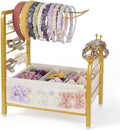 Headband Holder Organizer, Hair Tie Holder Rack for Girls and Women Gold by Lucasden