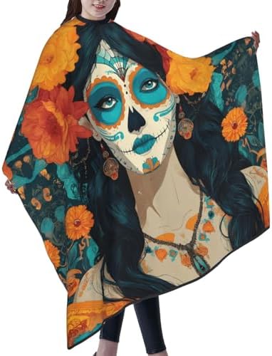 Skull Vintage Hair Cutting Barber Cape Hair Salon and Dyeing Styling Cloth for Women/Men - Image 2