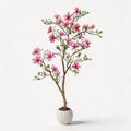 Artificial Magnolia Tree with Soft Pink Blooms, 5FT,Lifelike Faux Magnolia Tree in Pot, Silk Artificial Flowering Tree for Indoor Home Decor, Living Room, Office, Bedroom, Entryway by IDEALHOUSE