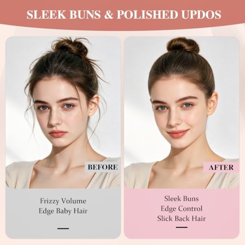 Boar Bristle Slick Back Hair Brush Set to Tame Flyaways & Sleek Styles - Image 2