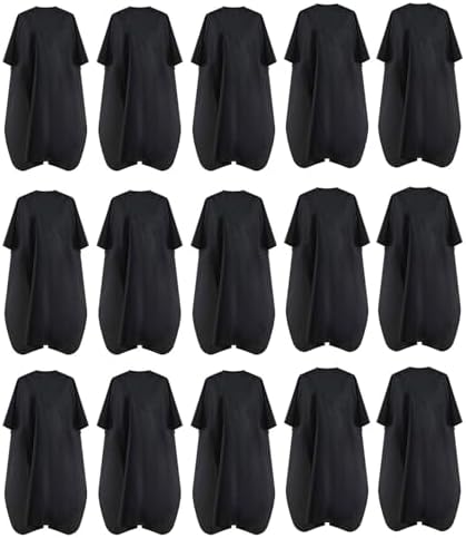 Black Waterproof Hair Salon Cape with Metal Snap Closure - 15 Pack by BSFHH