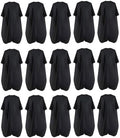 Black Waterproof Hair Salon Cape with Metal Snap Closure - 15 Pack by BSFHH