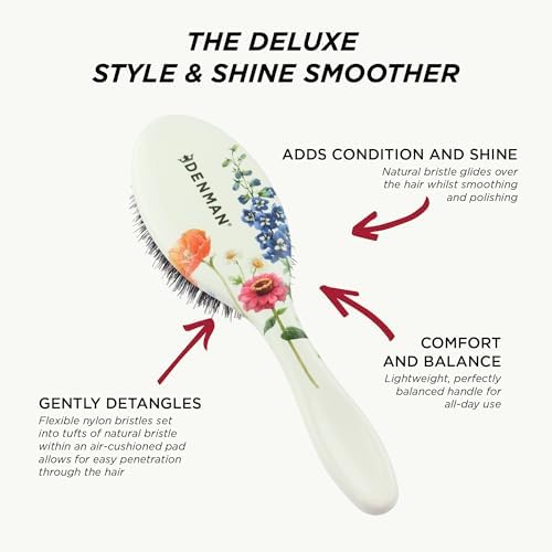Denman Boar Bristle Hair Brush – Smoothing & Shine Enhancing for Slick Back Styles, Curl Defining & Detangling. Natural Bristles for all Hair Types for Women & Men - Image 6
