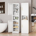Tall Metal Narrow Bathroom Storage Cabinet 67" H, Tall White Pantry Cabinets with 4 Adjustable Shelves and 2 Doors for Kitchen, Home Office, Living Room, Dining Room(16 inches Wide) by BAOLIWO