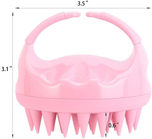 BTYMS Silicone Hair Scalp Shampoo Brush Scalp Massager Exfoliating Hair Cleaning Brush Head Scrubber for Shower - Pink - Image 4