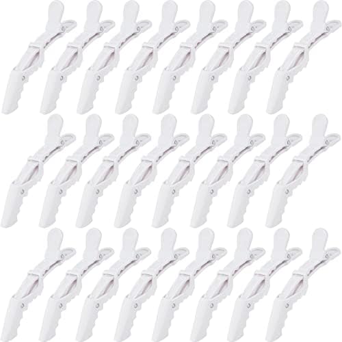 Ondder 24 Pack Pro Hair Clips for Styling, Coloring, Cutting - Large Alligator Clips for Women, Men, Girls, Teens - White by Ondder