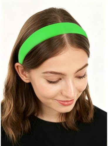 Green Headband 1 Inch Faux PU Leather Hairband for Women and Girls - Image 4