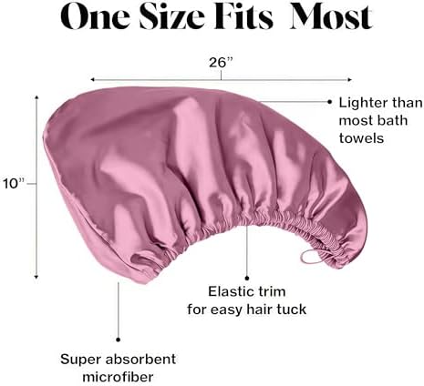 Satin Microfiber Hair Towel Wrap for Quick Drying & Anti-Frizz - Super Absorbent, Hair Turbans for Wet Hair, Ideal for Long, Short, Curly Hair (Pink) - Image 2