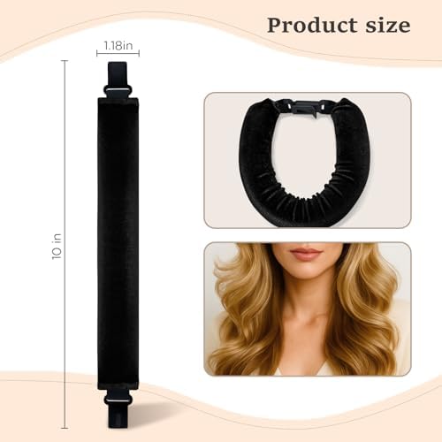 Heatless Hair Curler Set – 4PCS Velvet Overnight Blowout Rods for Heatless Curls, Jumbo Flexible Curling Rods to Sleep In, No Heat Curling Tools for Natural Waves and Curls Black - Image 6