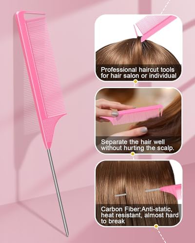 MORGLES 70PCS Metal Hair Roller Clips Golden with Rat Tail Combs for Women - Image 6