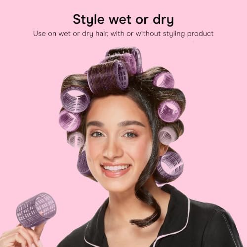 Conair Heatless Curls Hair Roller - 31 Count, Assorted sizes & Colors - Pink, Gray & Purple - Overnight Curl Rollers w/storage case - Image 5