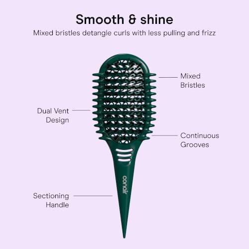 Conair Curl Defining Brush Set, Long, Loose Curly Hair Detangler, 3-Piece - Image 4