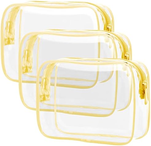 PACKISM Clear Makeup Bag for Travel - TSA Approved Toiletry Bag, Yellow by Packism