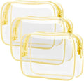 PACKISM Clear Makeup Bag for Travel - TSA Approved Toiletry Bag, Yellow by Packism