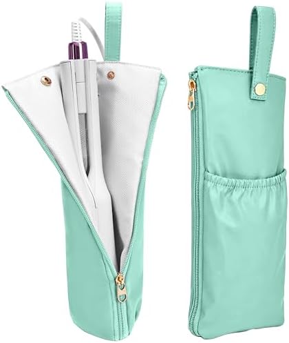 Hot Tools Travel Bag with Heat Resistant Mat, 2-in-1 Hair Tools Organizer Bag for Curling Iron, Flat Iron, Portable Holder & Mat with Cord Pocket for Home Travel(Green) by Ctrlopt