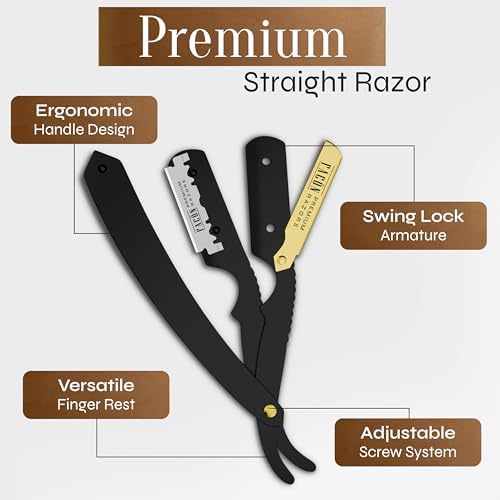 Facón Straight Razors for Men - Professional Barber Straight Edge Razor Kit with 100 Blades, Classic Stainless Steel Barbero Shaver for a Smooth & Precise Shave, Premium Barber Razor for Men's Shaving - Image 6