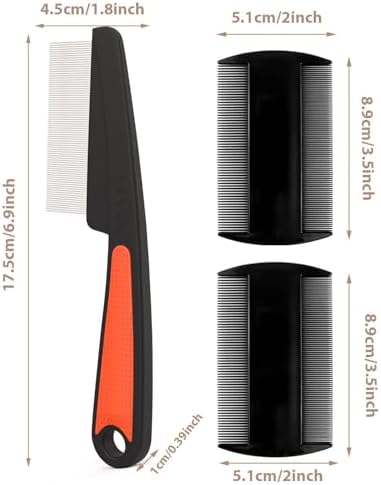 Dandruff Comb Removal Steel Fine Tooth Scalp Detox Hair Care Tool 3PC - Image 6