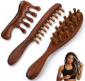 ProSuites 3 Pack Wooden Scalp Massager Tool, Long Handle Head Massage Scalp Loc Brush for Dreads, Multifunctional Hair Massager Tool for Men & Women by ProSuites