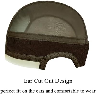 Lace Wig Grip Cap with 4 Pcs HD Wig Caps, 4x5 Transparent Lace Wig Caps for Women Lace Front, Non Slip, Adjustable Grip Cap for Glueless Wigs, Brown - Image 3