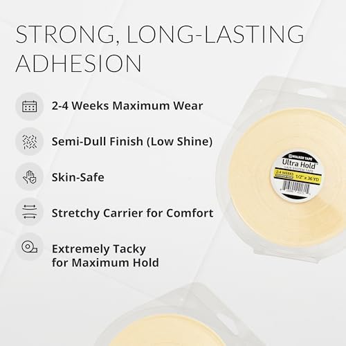 Walker Tape Ultra Hold Hair Extension Tape Roll 1/2" x 36 Yards, Strong Double Sided Hair Tape for Tape in Hair Extensions Human Hair, Wig Tape for Lace Systems and Extension Tape Replacement Wear - Image 2
