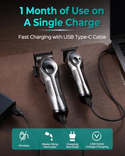 VGRPRO Hair Clippers for Men, Cordless Professional Clipper & Trimmer Set - Image 5