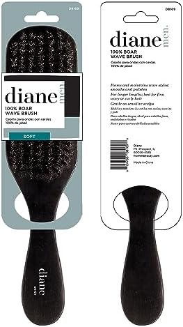 Diane 7-Row Boar Bristle Wave Brush – Soft 100% Boar Bristles for Fine to Medium Hair, 360 Waves, Smoothing & Polishing, Gentle on Scalp, Real Wood Handle, Beard & Mustache Styling (Pack of 2) - Image 5