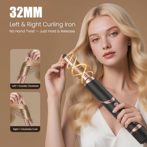 8-in-1 Hot Air Styler & Blow Dryer Brush, Ionic Auto-Wrap Curler for Volume - Image 3