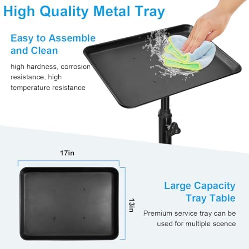 Salon Rolling Tray,Styling Tray Cart with 3pcs Hair Rack,Height Adjustable - Image 2