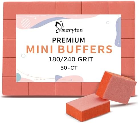 Maryton Mini Nail Buffer Blocks - 180/240 Grit for Natural Nails, 50 PCS by MARYTON