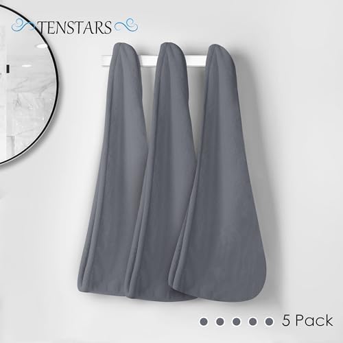 TENSTARS Hair Towel Wrap for All Hair Types, 5 Pack Microfiber Turban - Image 5