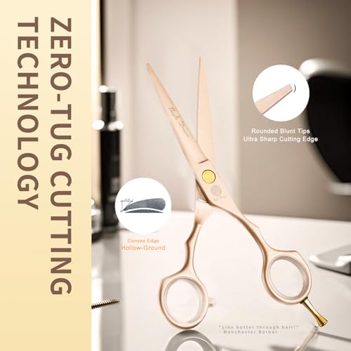 Purple Dragon 5.5 inch Hair Cutting Scissors Set with Razor - Rose Gold - Image 3