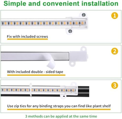 RWNTAO Plant Growing Lamp Strips, Full Spectrum 3500K for Indoor Plants LED Grow Light with 3/9/12H Timer and 10 Dimmable Levels for Green House Hydroponics Succulent, 4 Head 13 in - Image 5