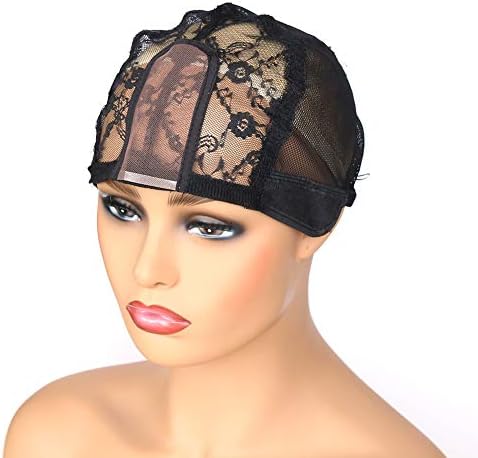 BTWTRY 1.5x3.5inch U Part Double Lace Net Wig Caps with Adjustable Strap for Making Wigs 1pc Wig Cap DIY Wigs Weaving Dome Mesh Wig Cap for Women and Girl (1 Pc, 0052) - Image 3