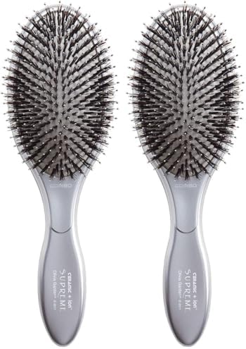 Olivia Garden Ceramic + Ion Supreme Styler Cushion Paddle Brush - Boar & Ionic for Shine, Frizz Control & Smoother Hair by Unknown
