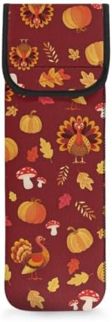 Brown Thanksgiving Turkey Flat Iron Case Heat Resistant Neoprene Curling Iron Cover Bag with Pocket Curling Iron Organizers and Storage for Flat Iron, Straightener, Curling Wand/Curling Iron by Flashideas