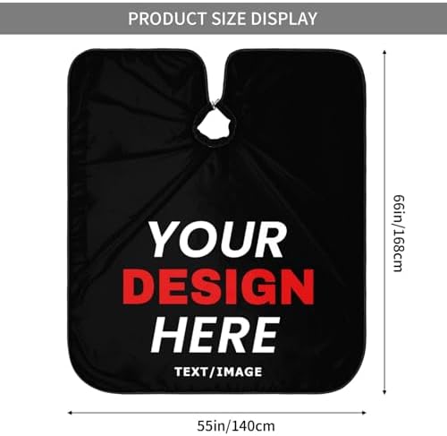 55x66in Black Custom Barber Cape, Personalized Designer Barber Cape for Salon, Gifts for Birthday Christmas - Image 3